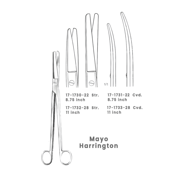 Mayo Harrington TC Scissors – Straight & Curved Thoracic Surgical Scissors
