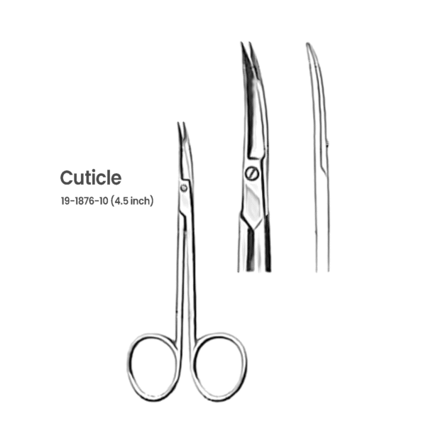 19-1876-10 Curved Cuticle Scissors – Stainless Steel, Precision Nail Care Tool Curved Cuticle Scissors – Stainless Steel, Precision Nail Care Tool