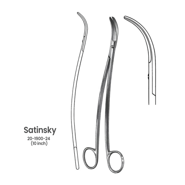 Satinsky Vascular Scissors – 10 inch (S-Shaped Cardiothoracic Surgical Scissors)