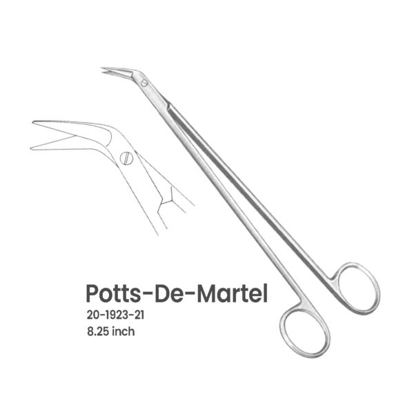 20-1923-21 Potts-De-Martel Scissors – 8.25 Length – 40° Angled Blades Potts-De-Martel Scissors – 8.25" Length – 40° Angled Blades