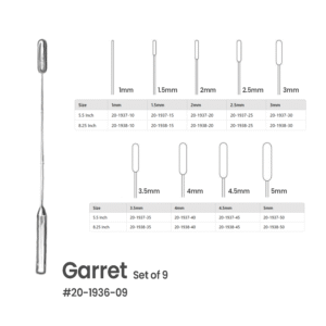 20-1937-10 Garret Urethral Dilator Set – 9 Piece Set – 5.5 & 8.25 Garret Urethral Dilator Set