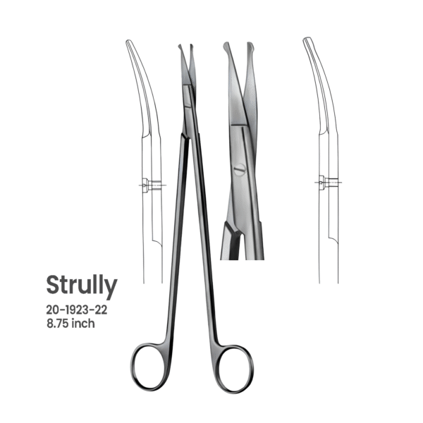 20-2001-22 Strully Dissecting Scissors (Metzenbaum Type) – Curved Blades – 8.75 Strully Dissecting Scissors – Curved Blades – 8.75"