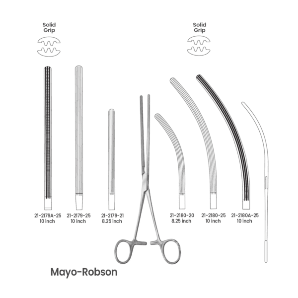 21-2179A-25 Mayo-Robson Intestinal Clamps – Straight & Curved Mayo-Robson Intestinal Clamps – Straight & Curved