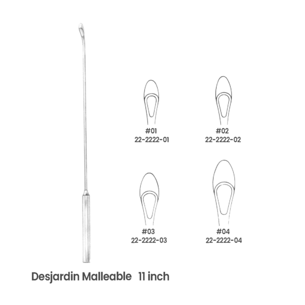 22-2222-01 Desjardin Malleable Gall Duct Probe Desjardin Malleable Gall Duct Probe
