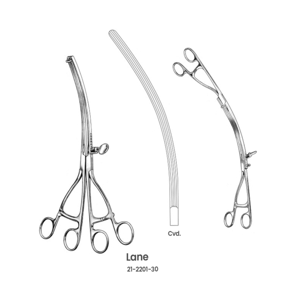 21-2201-30 Lane Gastrojejunostomy Clamp – 12inch Curved Lane Gastrojejunostomy Clamp – 12inch Curved