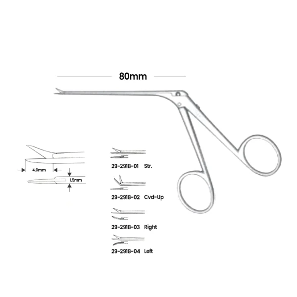 Bellucci Very Fine Micro Ear Forceps – 80mm | Straight, Curved-Up, Right, Left