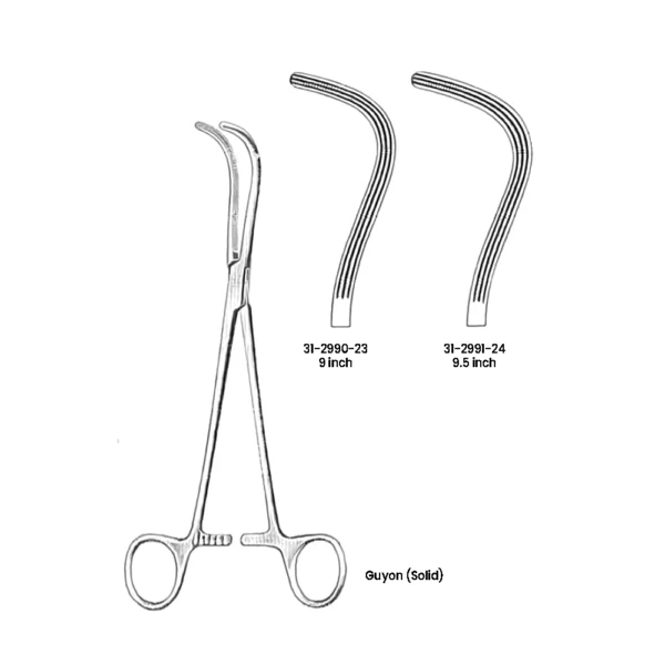 Guyon Kidney Pedicle Clamp (Solid Jaws)