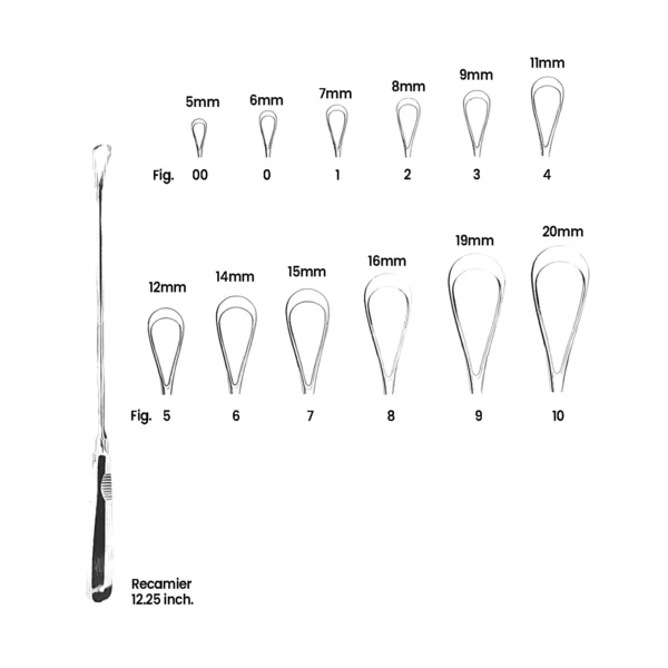 32-3100-05 Recamier Uterine Curettes Recamier Uterine Curettes